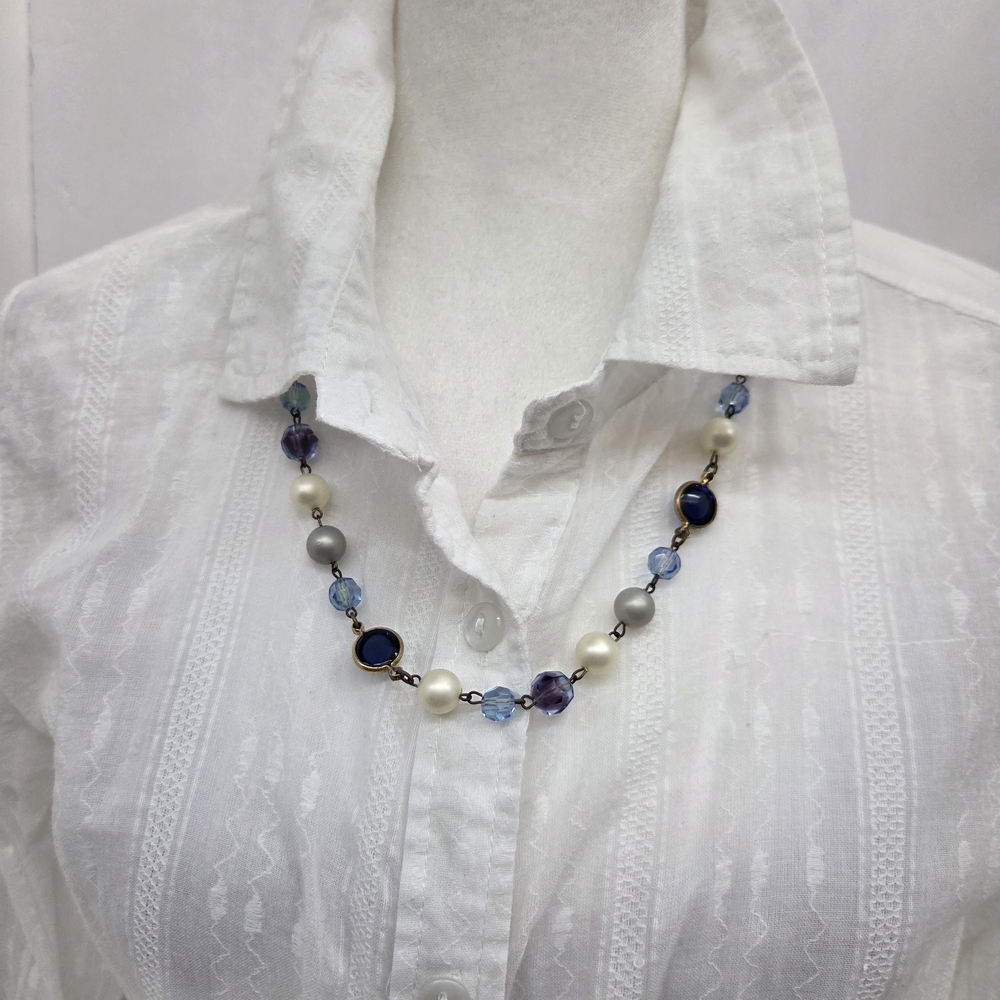 Mid-Century 59-60sMarvell Glass & Faux Perl Necklace